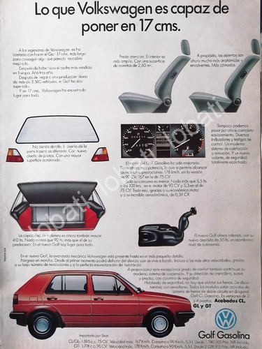 Cartel Vintage Autos Volkswagen Golf (caribe) Vw 1981 /911