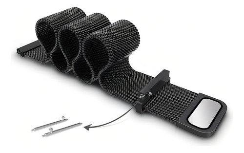 Kit Pulseira + Pelicula Vidro Para Amazfit Pace A1612 Cor Preto Largura 22 mm
