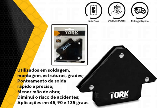 Esquadro Magnético Para Soldador 12kg Kit 4 Peças Super Tork