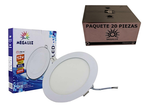 Plafon Led Para Empotrar 12w 17cm Paquete De 20 Piezas