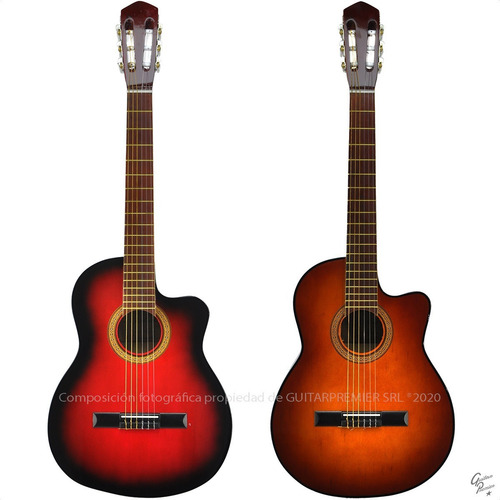 Guitarra Electrocriolla C/ Corte Acustica Funda Pua Colores
