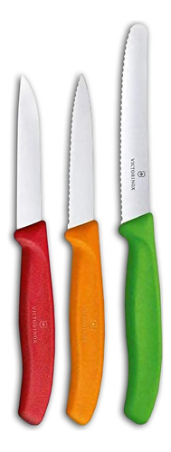 Juego 3 Cuchillos Victorinox Para Cortar Pelar Filo