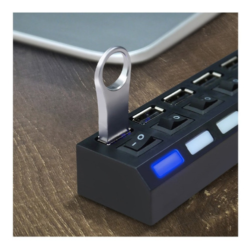 Hub Usb 2.0 7 Puertos Luz Indicador Tecnolab / Tecnocenter