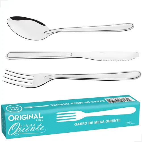 Jogo de Talheres Line Aço Inox 36 Peças Prateado