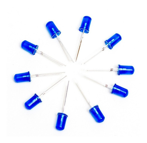 Pack 10 Leds 5mm Azul Difuso Arduino Nubbeo