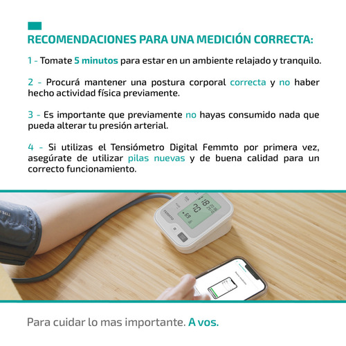 Tensiometro Digital Brazo Medidor Presion Arterial Enfermeria Automatico Femmto