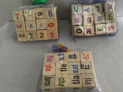 Cubos Interactivos (numeros,letras Y Silabas) En Madera