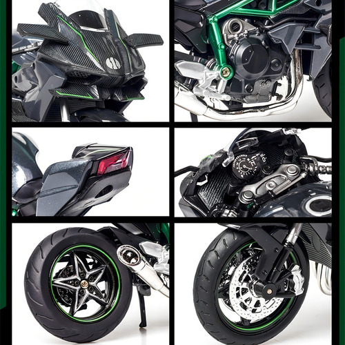 R1x Motocicleta Kawasaki H2r De Metal En Miniatura 1:12