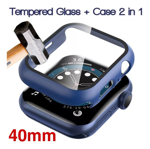 Case Funda 360° Para Apple Watch 40mm + Glass  - Azul