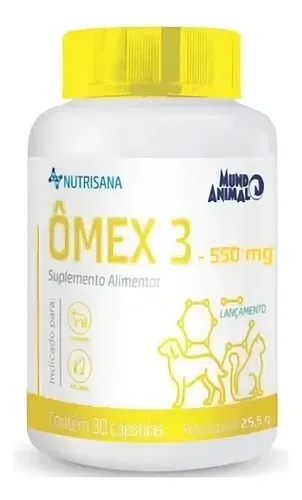 Suplemento em cápsula Biovet Suplemento Nutrisana Ômex 3 para cães filhotes, adultos, idosos pequenos, médios e grandes sem sabor em frasco de 25.5g