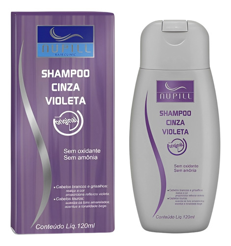 Shampoo Cinza Violeta Nupill Cabelo Sem Amonia 120ml