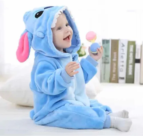 Roupa Para Bebê Macacão Infantil Temático Stitch Disney