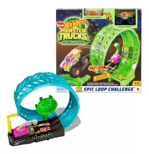 Hot Wheels Monster Trucks Glow-In-The Dark Epic Loop Challenge Playset 