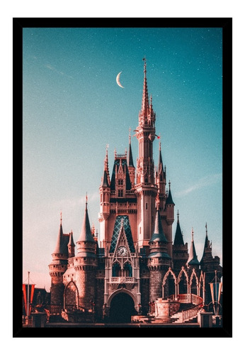 Quadro Paisagem Castelo Da Disney C/ Moldura 40x60cm