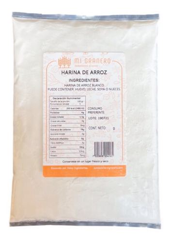 Harina De Arroz 10 Kilos Granel