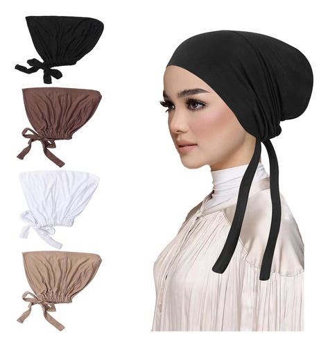 Juego De 4 Hijab Para Mujer,sombrero Hijab Musulmán Islámico