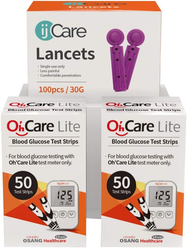 Tiras Reactivas De Glucosa Y Lancetas Pack Para Oh'care L