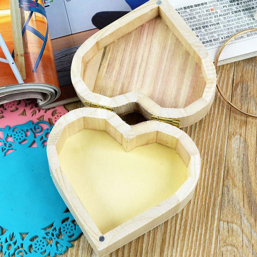 Caja Joyero De Madera En Forma De Corazón, 2 Pzas, 10 X 8 X