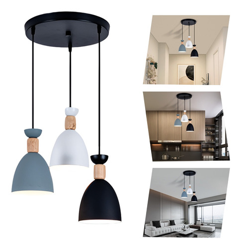 Lámpara De Techo Moderna Decorativas Lámpara Colgante 3 En 1