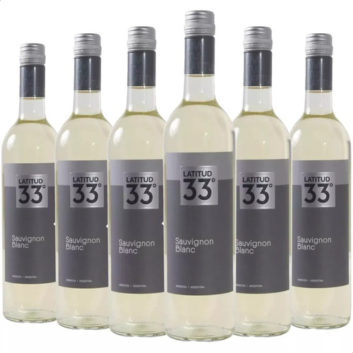 Vino Latitud 33 Sauvignon Blanc 750ml - Pack X6 Botellas