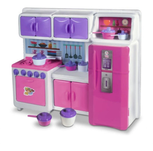 Imagem 7 de 10 de Cozinha Infantil Meninas Completa Coleção Cristal C/ Fogão
