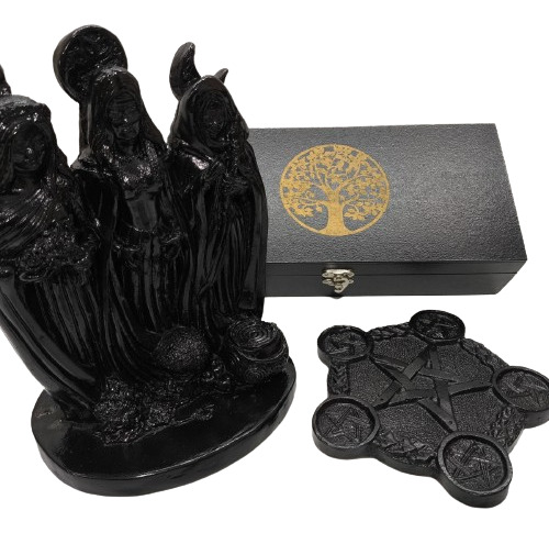 Kit Altar Black Deusa Triplice Caixa Banimento Caldeirão Pen