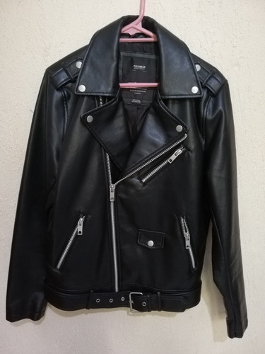 Chamarra Biker Efecto Piel Caballero Talla Chica 