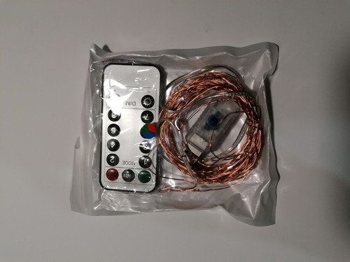 Luz Led Alambre Cobre 10 Metros Control Remoto