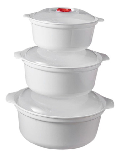 3x Cuencos Para Microondas Con Tapas Utensilios De Cocina