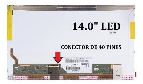 Display Led Ltn140at26 Con Linea De Pixel 14   40 Pines (Reacondicionado)