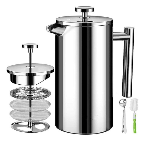 Cafetera Prensa Francesa De Acero Inoxidable 750 Ml