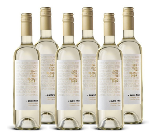 Imagen 1 de 7 de Vino Punto Final Sauvignon Blanc 6 Botellas X 750 Ml.