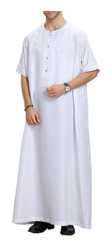 Thobe Musulmán Árabe Islámico Masculino Manga Corta Thawb