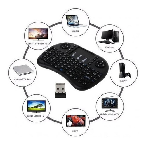 Mini Teclado Air Mouse Touch Inalambrico Smart Tv Box Pc Luz