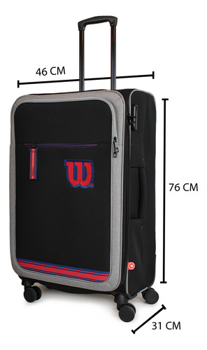 Pack 2 Maletas De Tela Wilson M+l Sporting Negra 20y23k