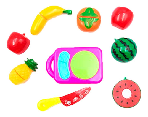 Brinquedo Infantil Corta Fruta Legumes Com Velcro - 7 Peças
