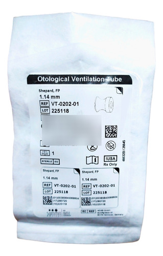 Lote 2 Tubos De Ventilación Shepard 1.14 Mm S/c Vt-0202-01