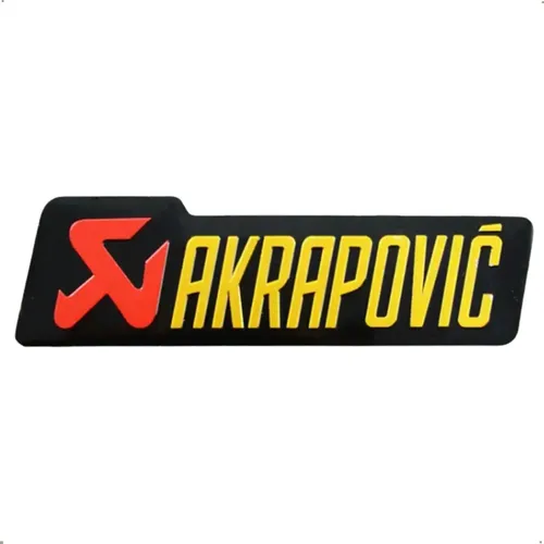 AKRAPOVIC Emblema Adesivo Per Marmitta - Resistente Al Calore, Alluminio, Rosso/Oro, 100mm