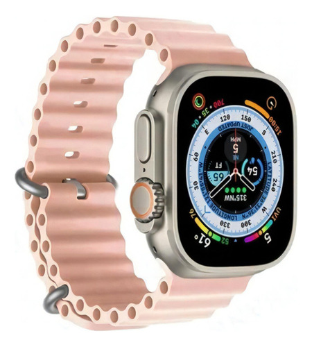 Pulseira Oceano Para Apple Watch Ultra 40 41 42 44 45 49mm Cor Rosa-claro Largura 44.42 Mm