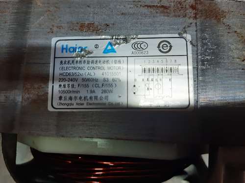 Motor De Lavasecarropas Candy Evow 2853-d 7 Contactos (Usado)