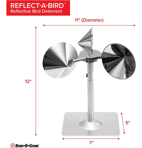 Espejos Disuasorios Bird-b-gone Que Reflejan Un Ave, Cromado