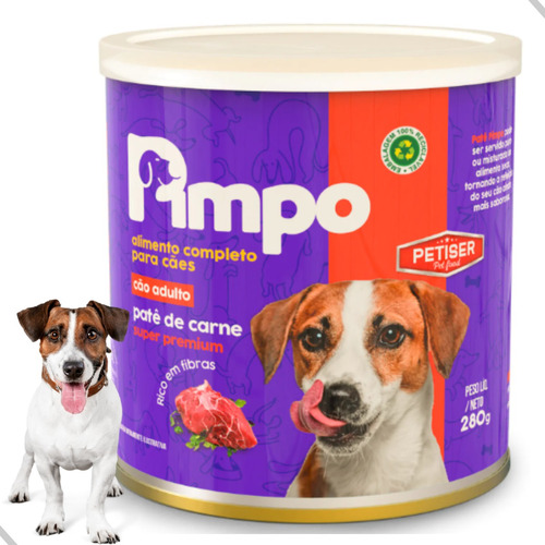 Ração Úmida Pimpo Alimento Patê Para Cachorros Cães Natural