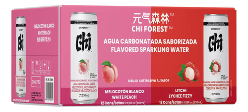 Chi Forest Agua Carbonatada Saborizada 24 Pzs De 330 Ml