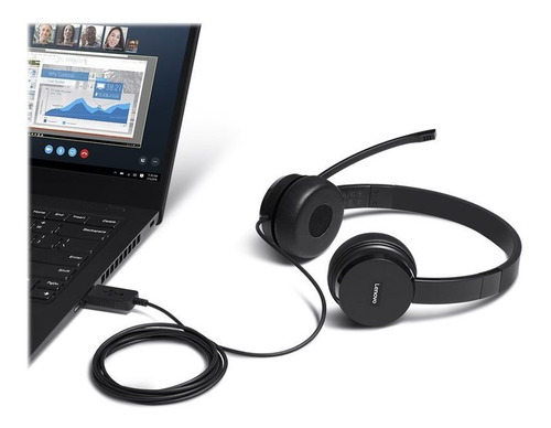 Imagen 4 de 5 de Headset Lenovo 100 Usb Stereo (ds)