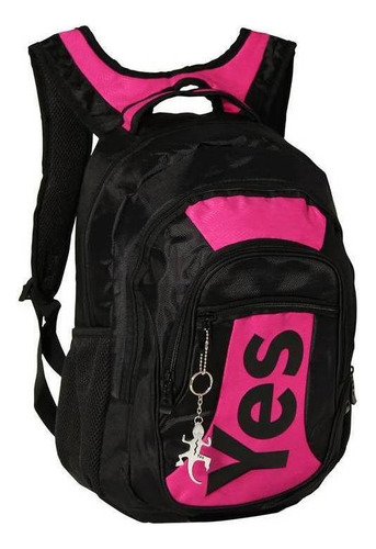 Mochila Yes Notebook Preto E Rosa Mc2010n Cor Preto/Rosa