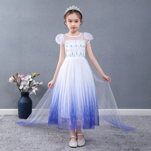 Vestido De Fiesta De Cumpleaños, Elsa Princess De Frozen [u]