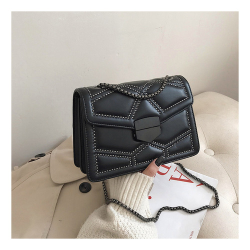 Bolso Bandolera Con Cadena Tachonada 2023 Para Mujer, Bolso