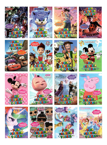 30 Libros De 8 Paginas P/colorear + Actividades Diverti Toys