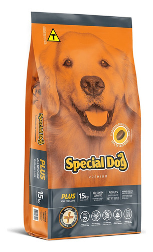 Ração Special Dog Plus Adultos Carne Saco 15kg - 2un