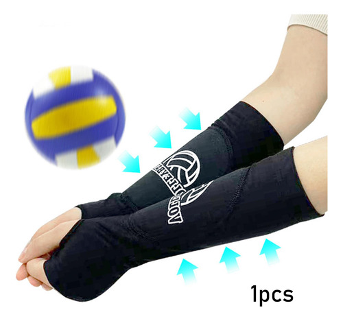 Guantes Con Mangas Para Brazo De Voleibol, Soporte Negro